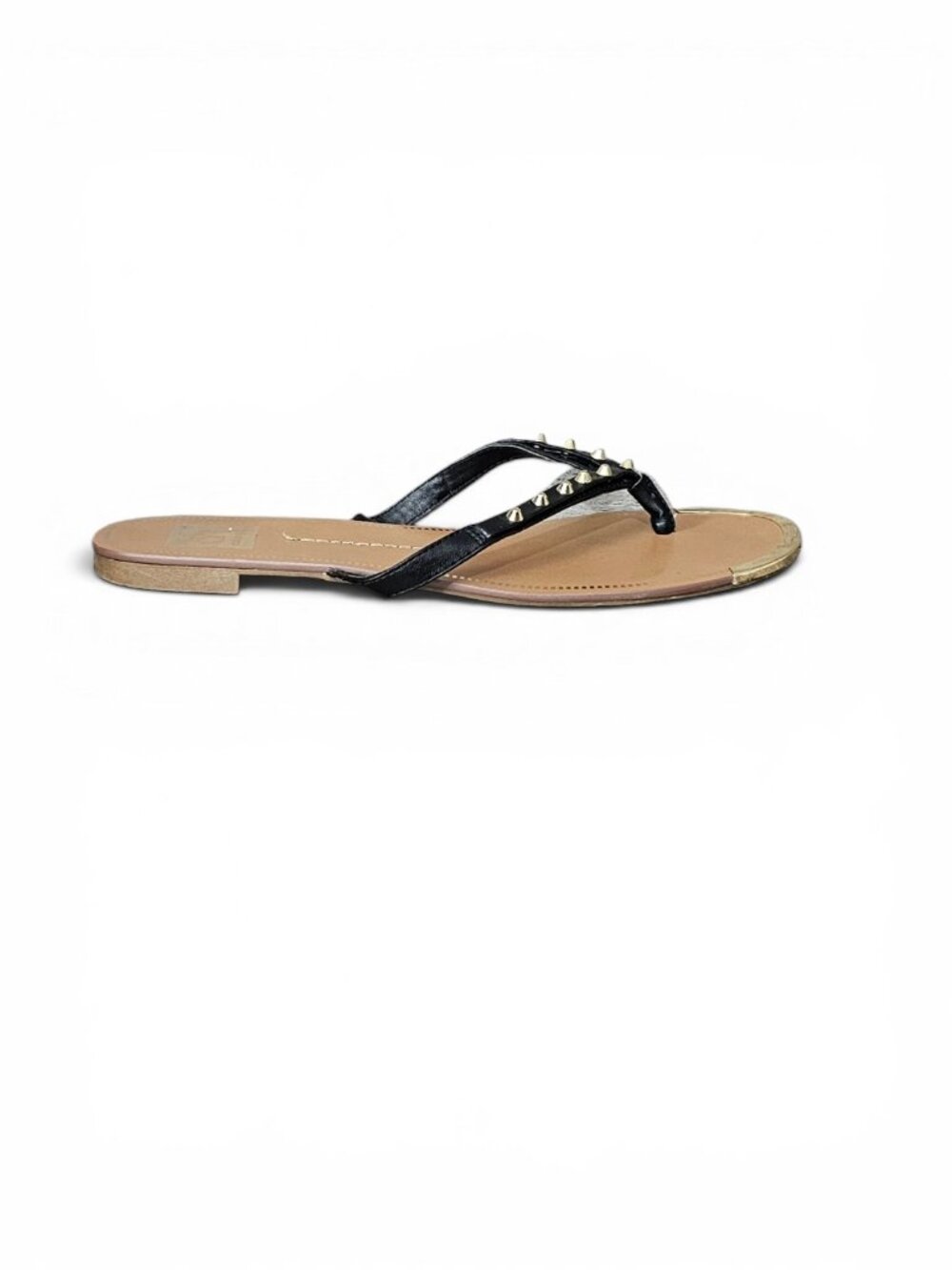 DV by Dolce Vita Dax Studded Boho Flip Flop Black Thong Slip On Sandals Size 7